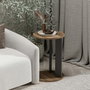 Hanah Home Ema Mesa Auxiliar Nogal, Antracita 34x64x34 cm